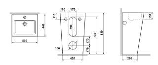 Раковина напольная Laguraty B 999 51x83см белый